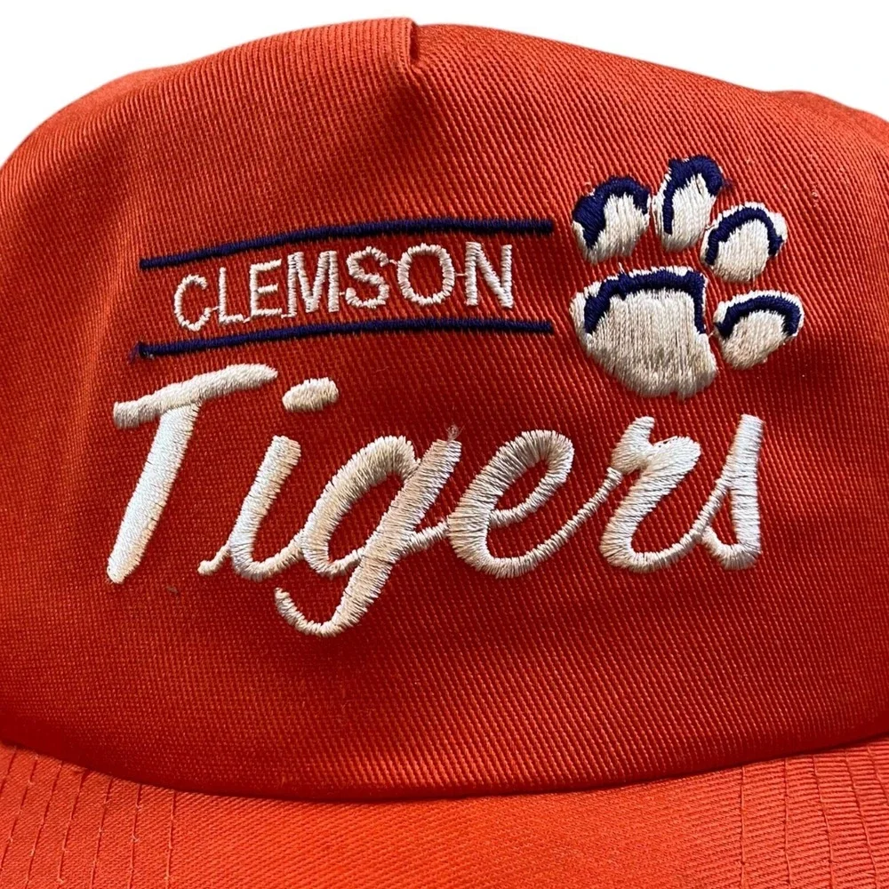 Vintage Clemson Tigers Snapback Hat Cap Football 90s‎ Orange Paw OSFA